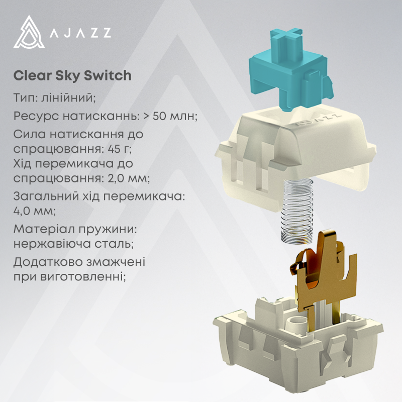 Клавіатура Ajazz AK980 RGB Clear Sky Switch Wireless With Screen (AK980-CS-PWB) Purple
