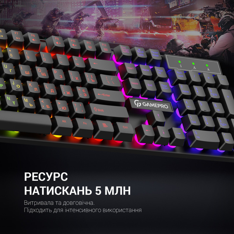 Клавіатура GamePro GK296 RGB Black