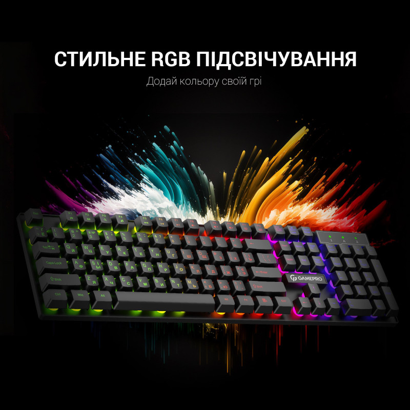 Клавіатура GamePro GK296 RGB Black