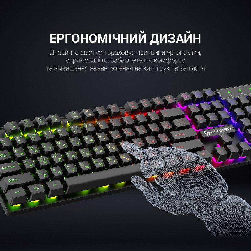 Клавіатура GamePro GK296 RGB Black