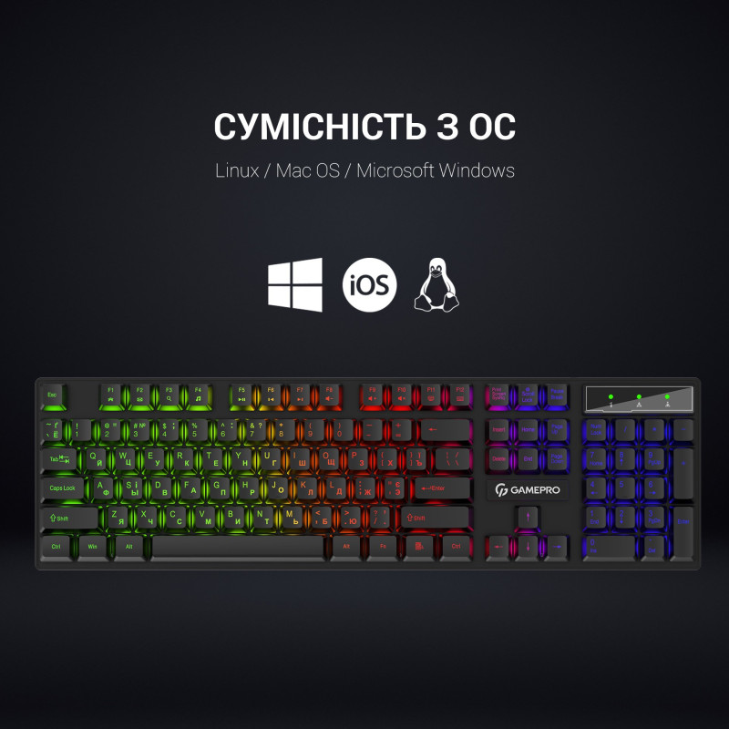 Клавіатура GamePro GK296 RGB Black