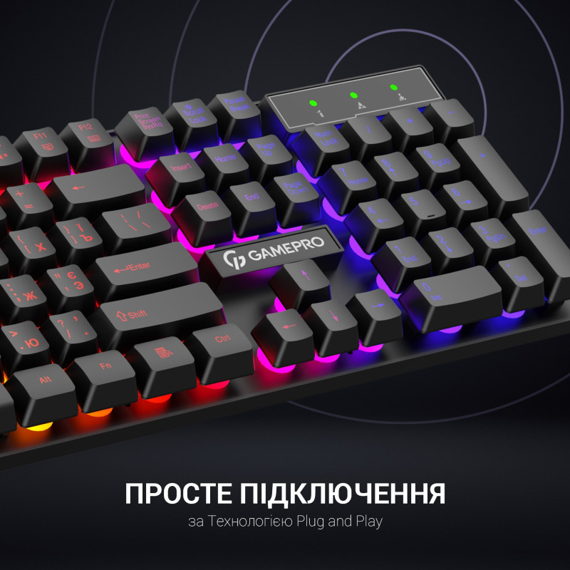 Клавіатура GamePro GK296 RGB Black