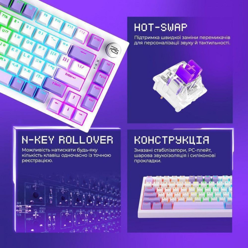Клавіатура Proove Gaming Coupe (WKCP00022416) Black/Purple