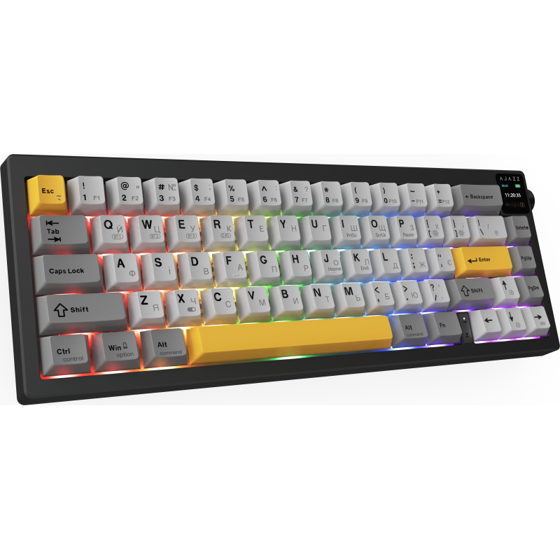 Клавіатура Ajazz AK650 RGB Flying Fish Switch Wireless With Screen (AK650-FF-BGY) Black