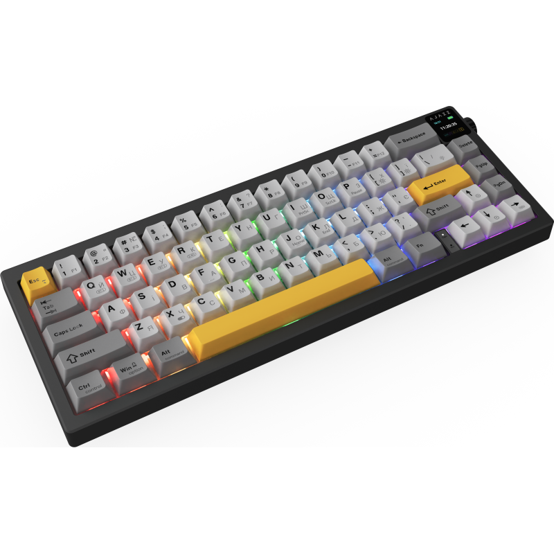 Клавіатура Ajazz AK650 RGB Flying Fish Switch Wireless With Screen (AK650-FF-BGY) Black