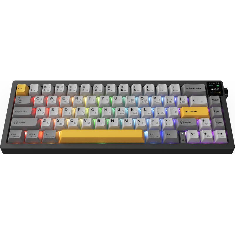 Клавіатура Ajazz AK650 RGB Flying Fish Switch Wireless With Screen (AK650-FF-BGY) Black
