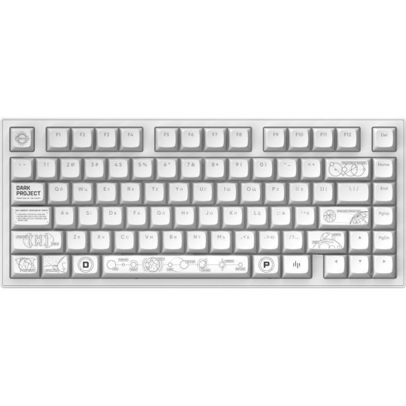 Клавіатура Dark Project ALU81 Terra Nova PBT RGB Mech G3MS Moonstone White (DPKB_NOVA_81_ANSI_WHITE_UA)