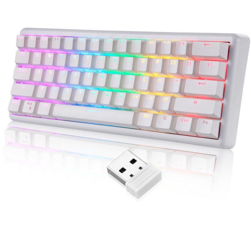 Клавіатура Motospeed SK66 Gateron Blue Hot Swap White (mtsk66wmb)