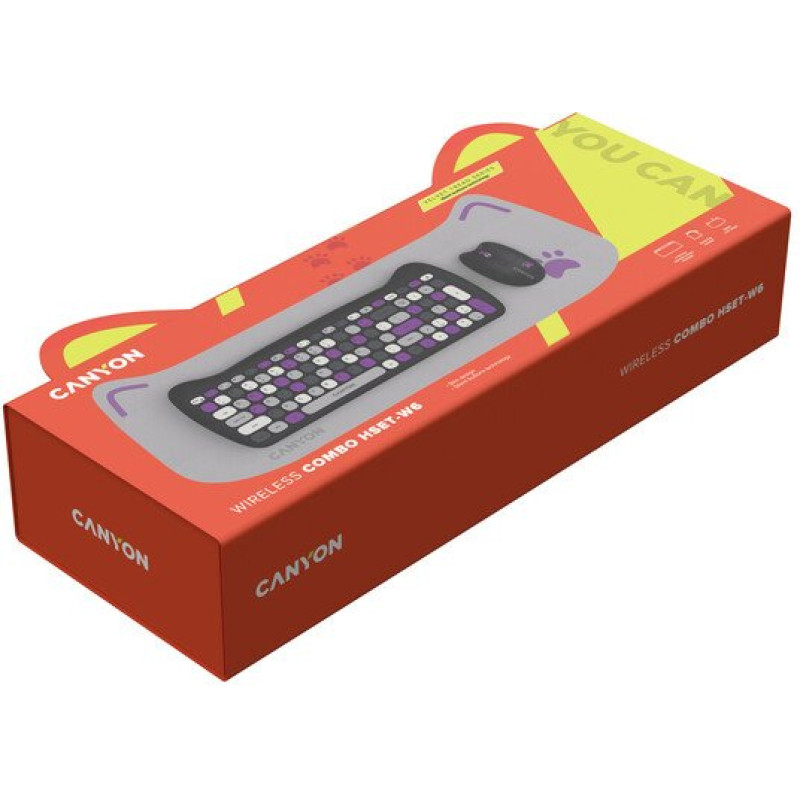 Комплект Canyon HSET-W6 Kitty Edition Wireless UA Violet (CNS-HSETW6VT)