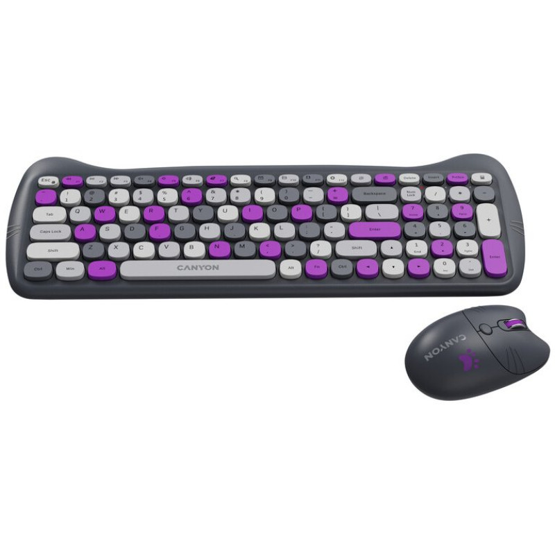 Комплект Canyon HSET-W6 Kitty Edition Wireless UA Violet (CNS-HSETW6VT)