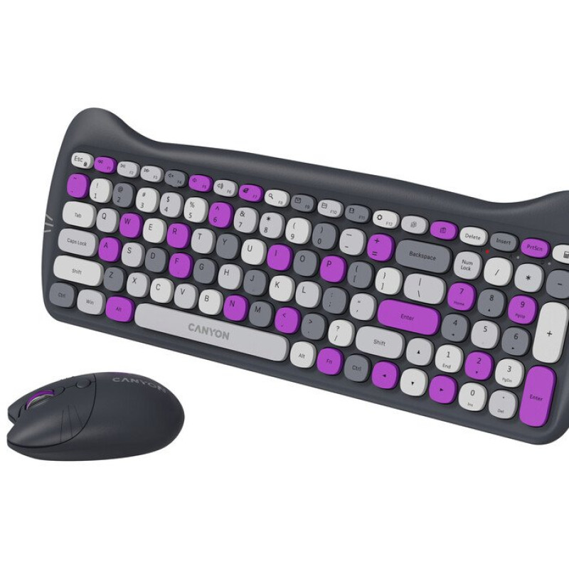 Комплект Canyon HSET-W6 Kitty Edition Wireless UA Violet (CNS-HSETW6VT)