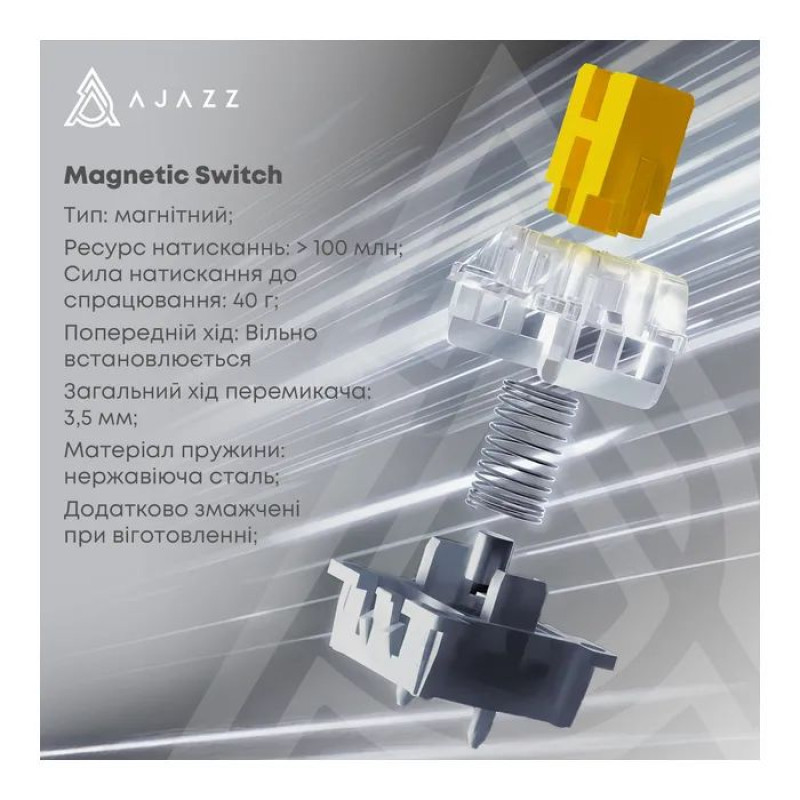 Клавіатура Ajazz AK820 MAX RGB Magnetic Switches (AK820MAX-WM-BGY) Black/Gray/Yellow