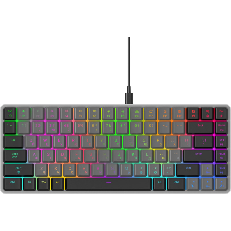 Клавіатура GamePro MK141R Red Swich Low Profile RGB USB Dark Gray (MK141R)