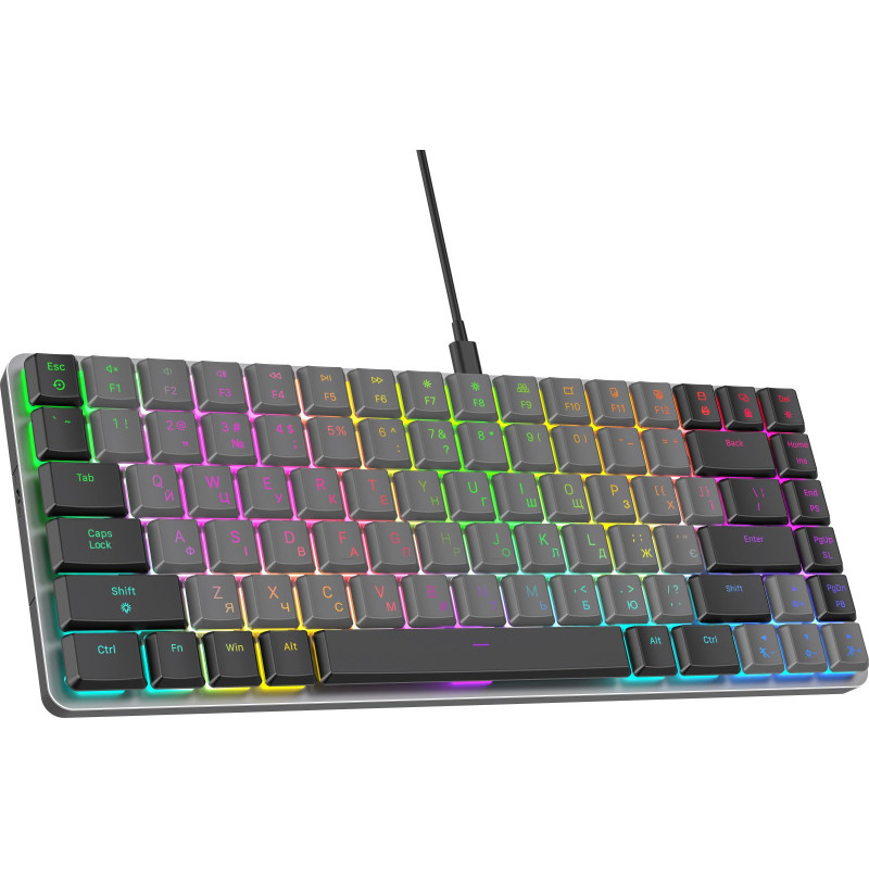 Клавіатура GamePro MK141R Red Swich Low Profile RGB USB Dark Gray (MK141R)