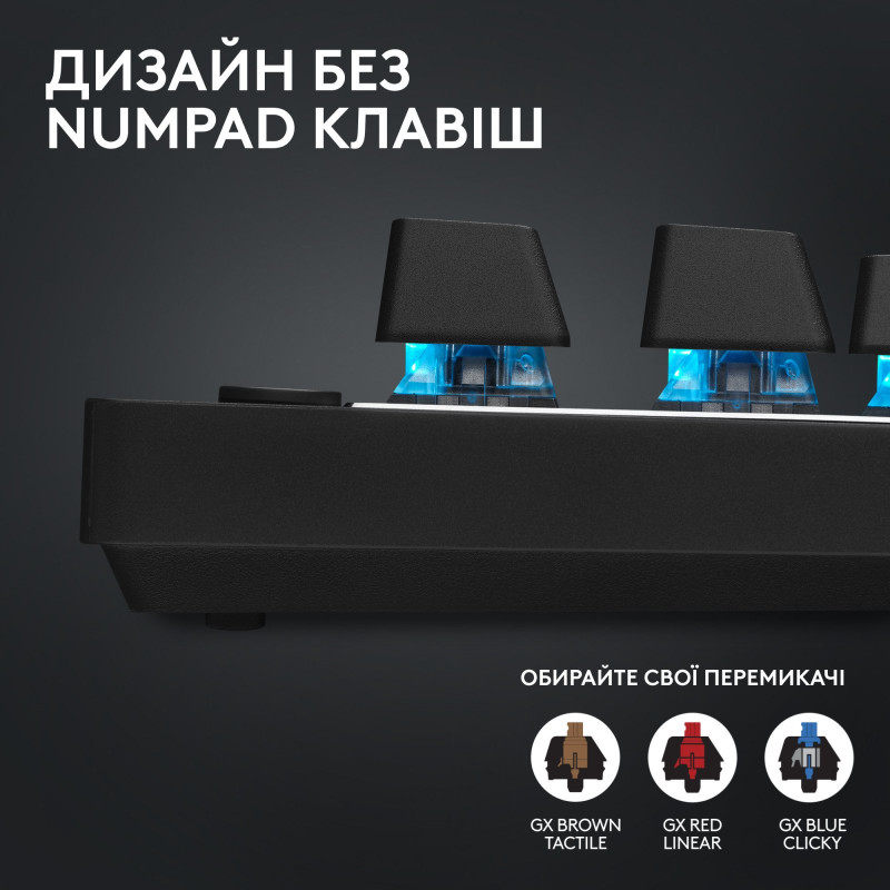 Клавиатура Logitech G PRO X TKL Lightspeed Tactile USB UA Black (920-012136)