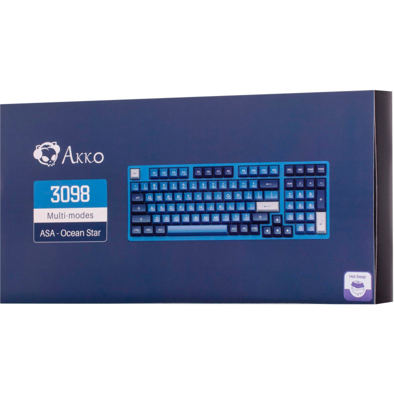 Клавіатура AKKO 3098B Ocean Star RGB CS Jelly White Hot-Swap (6925758615204) Blue