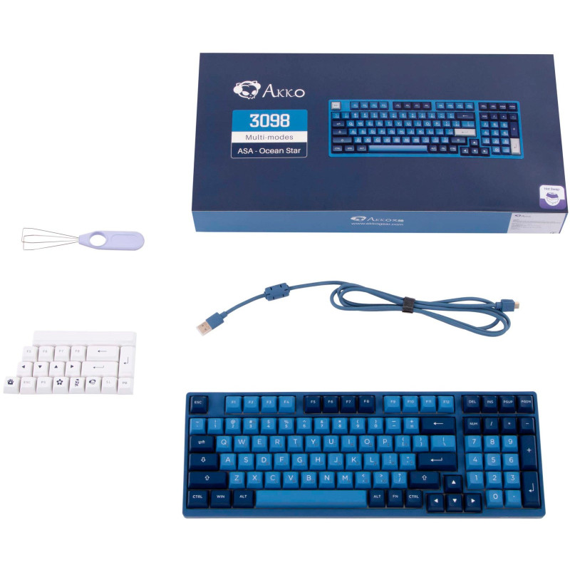 Клавіатура AKKO 3098B Ocean Star RGB CS Jelly White Hot-Swap (6925758615204) Blue