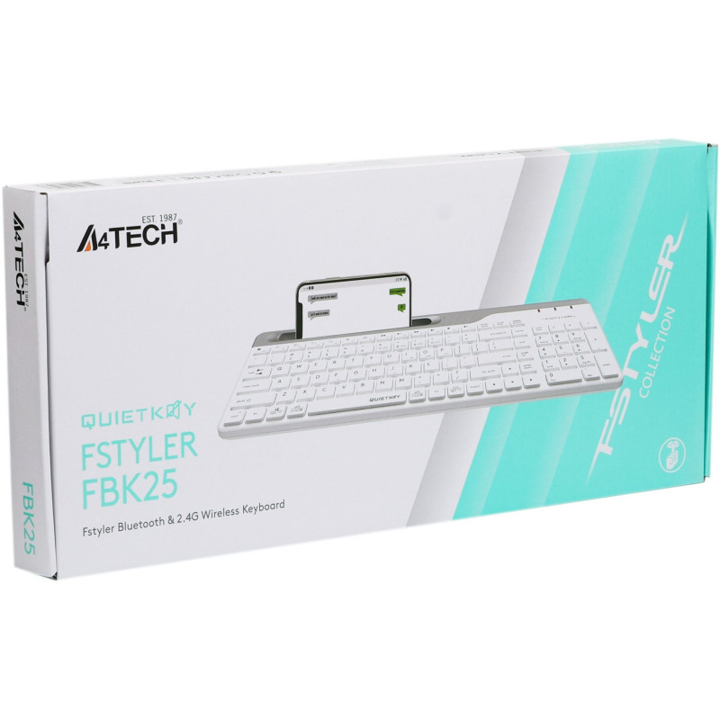 Клавіатура A4Tech FBK25 Wireless White