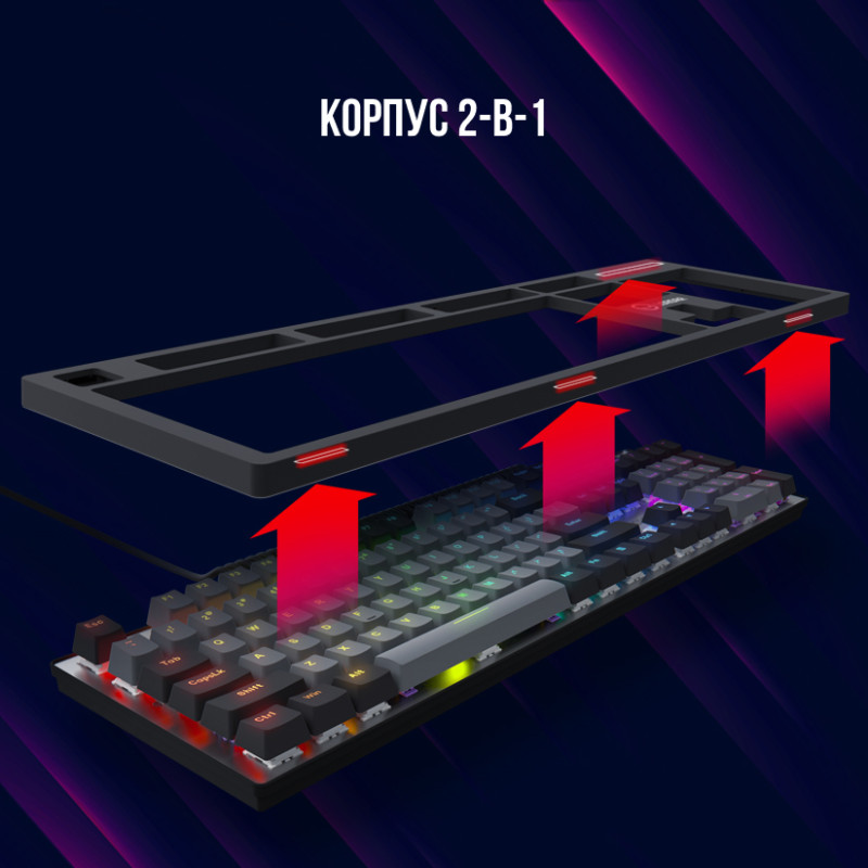 Клавіатура Lorgar Azar 514 RGB USB UA Black (LRG-GK514B-UA)