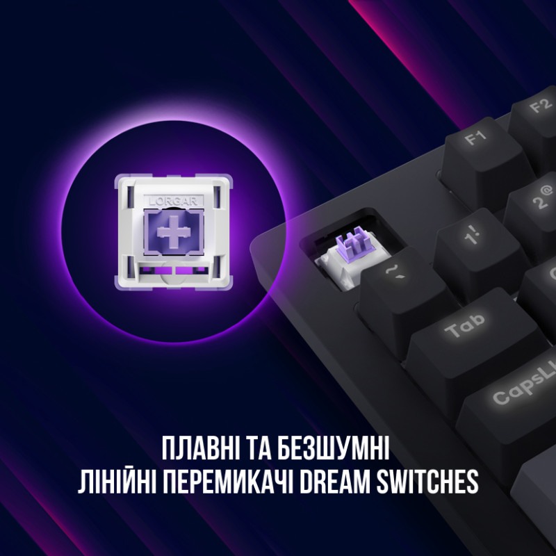 Клавіатура Lorgar Azar 514 RGB USB UA Black (LRG-GK514B-UA)