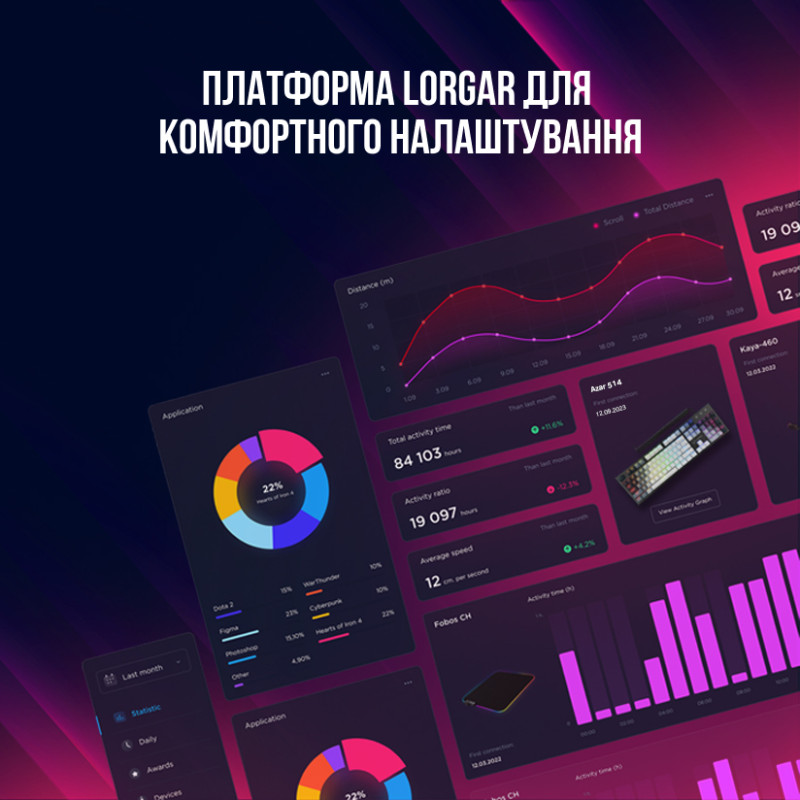 Клавіатура Lorgar Azar 514 RGB USB UA Black (LRG-GK514B-UA)
