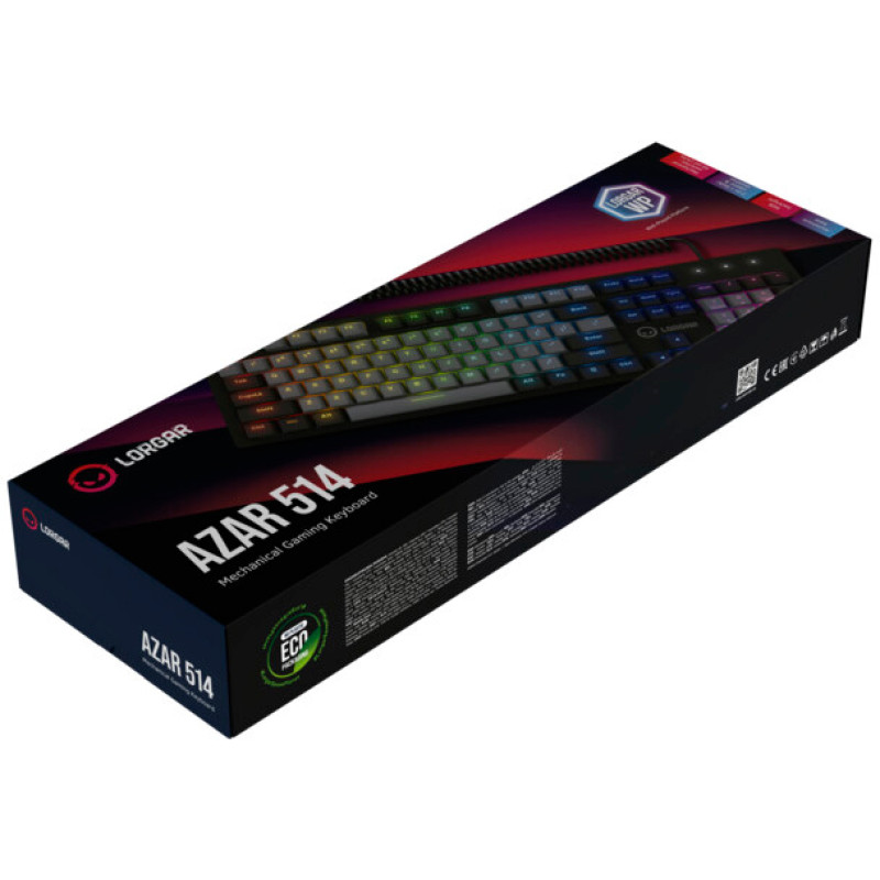 Клавіатура Lorgar Azar 514 RGB USB UA Black (LRG-GK514B-UA)