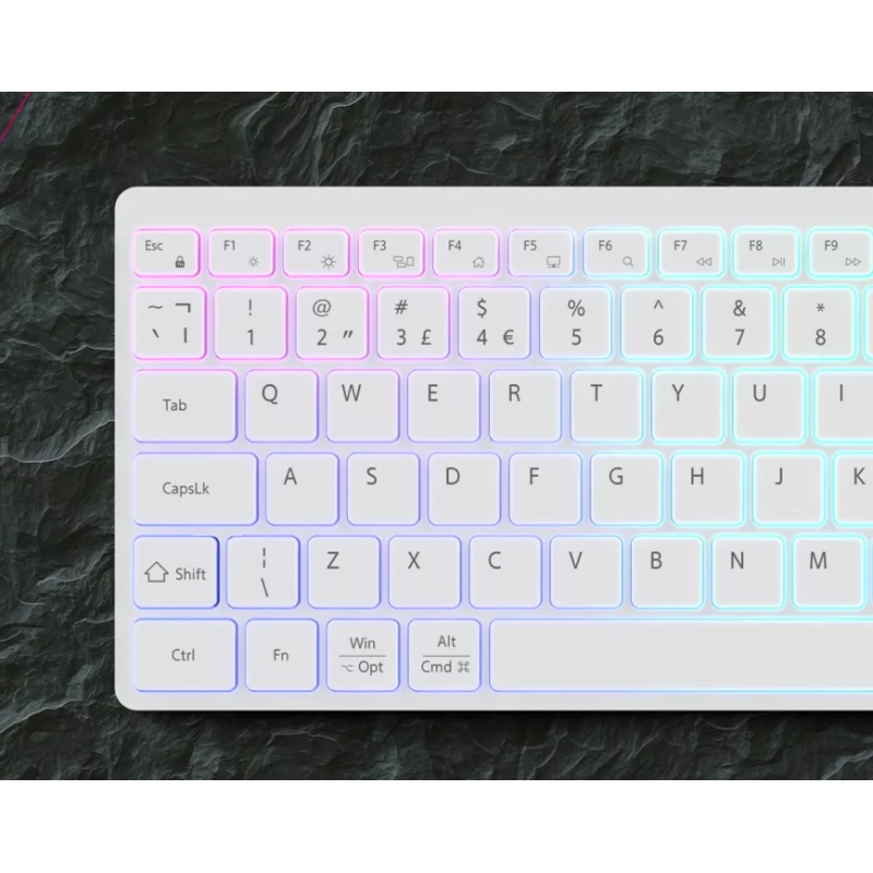 Клавіатура Canyon HKB-W11 Slim Dual Mode Wireless/Bluetooth RGB UA White (CNS-HBTK11W)