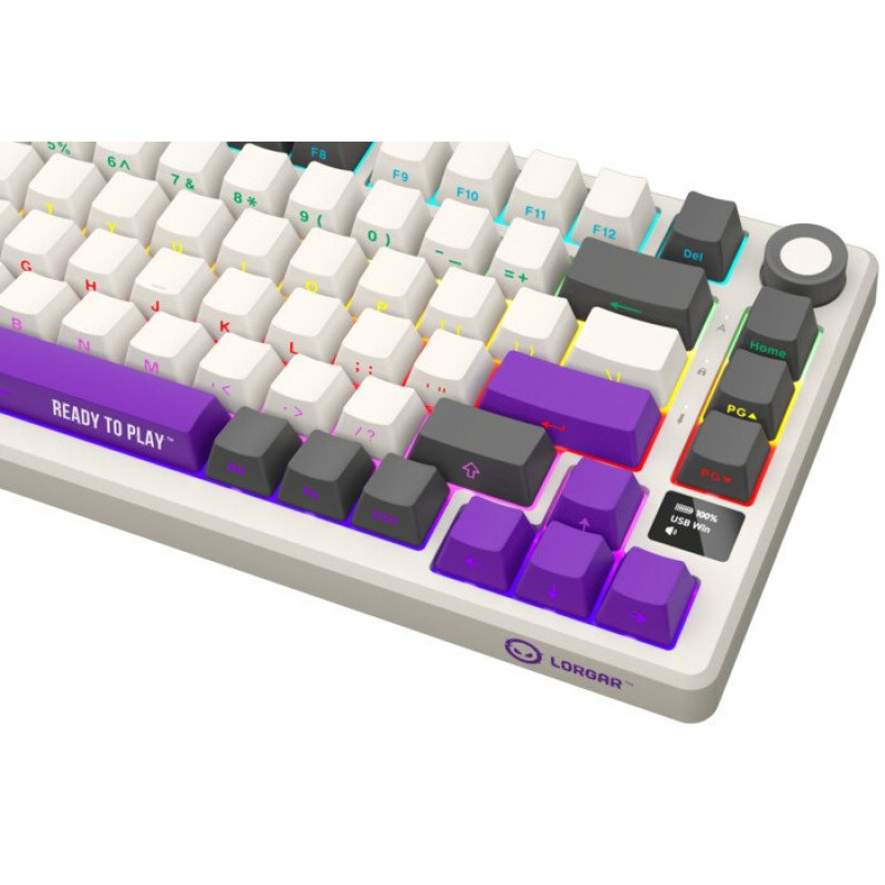 Клавіатура Lorgar KBP7075W Pro RGB Wireless/Bluetooth/USB UA Beige (LRG-KBP7075W-RT-US)