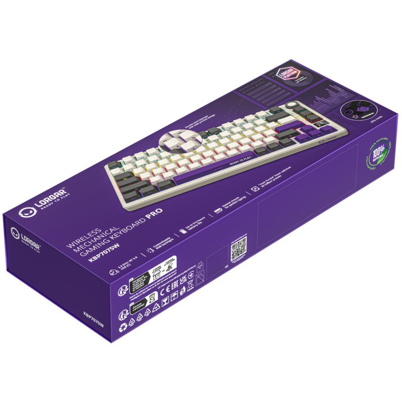 Клавіатура Lorgar KBP7075W Pro RGB Wireless/Bluetooth/USB UA Beige (LRG-KBP7075W-RT-US)