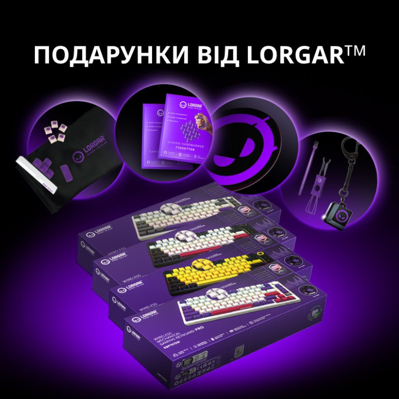 Клавіатура Lorgar KBP7075W Pro RGB Wireless/Bluetooth/USB UA Beige (LRG-KBP7075W-RT-US)