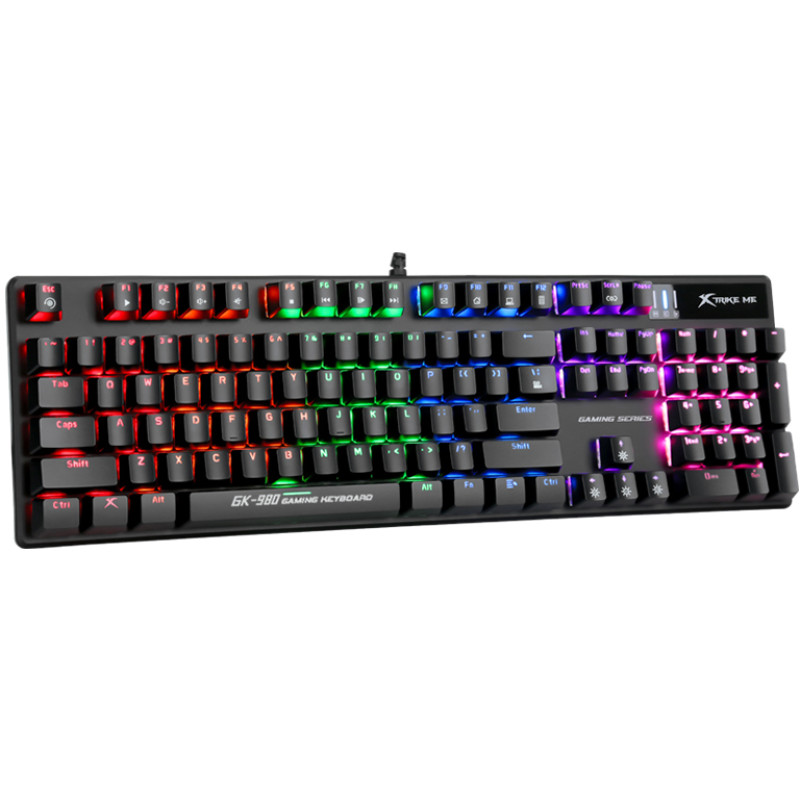 Клавіатура Xtrike ME GK-980 6 кольорів-LED Mechanical Red Switch USB Black (GK-980)