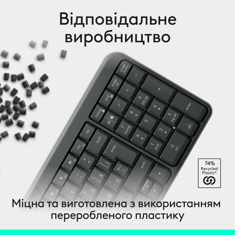 Клавіатура Logitech K250 Bluetooth/Wireless UA Graphite (920-013822)