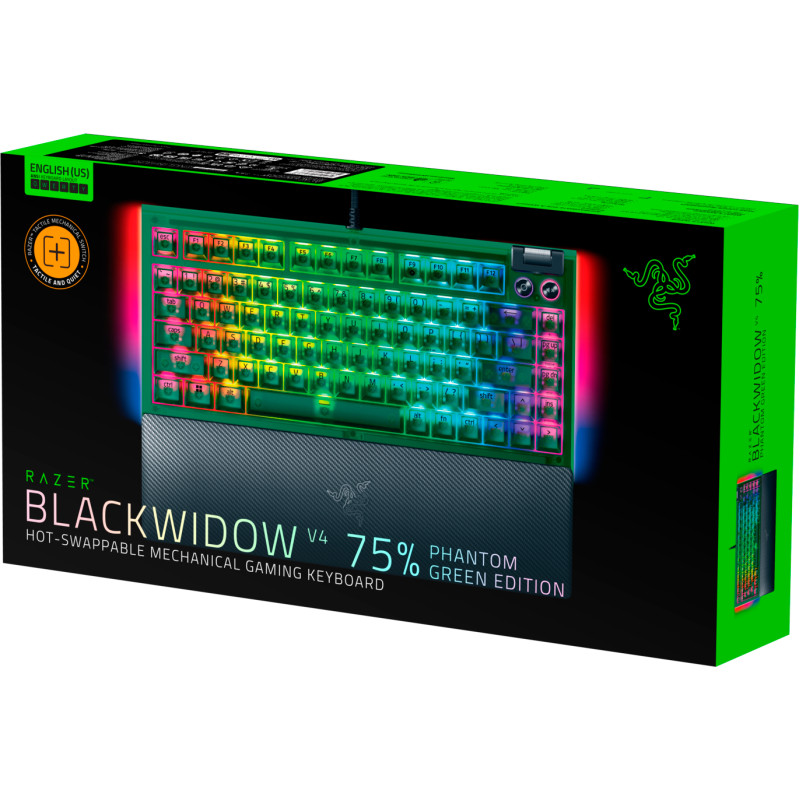 Клавіатура RAZER BlackWidow V4 75%, Phantom Green (RZ03-05003300-R3M1)