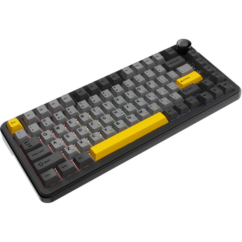 Клавіатура Ajazz AK820 MAX Magnetic switches Black Gray Yellow RGB (AK820MAX-WM-BGY)