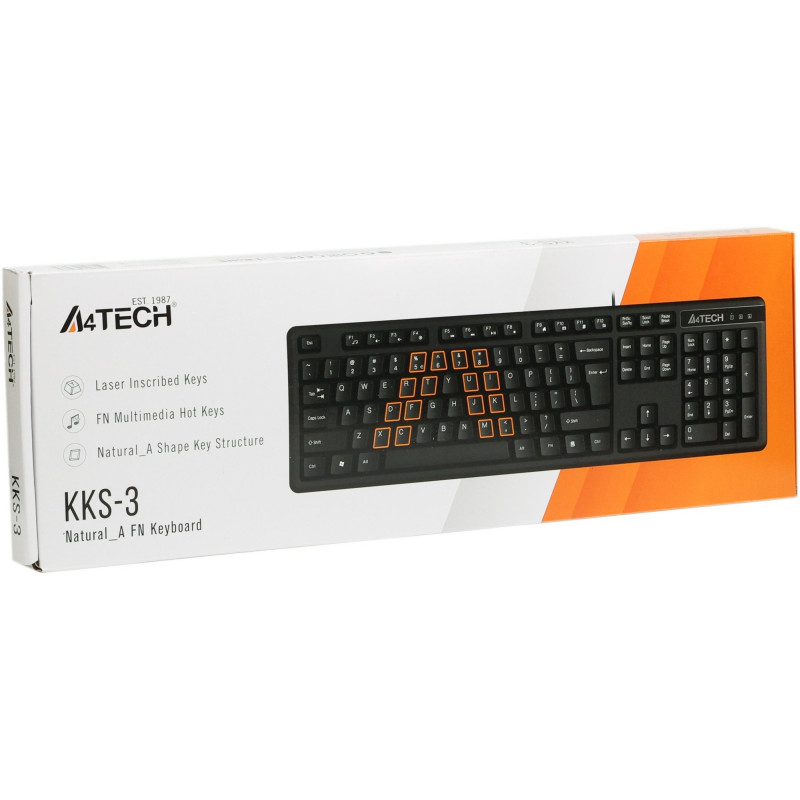 Клавиатура A4Tech KKS-3 USB Black
