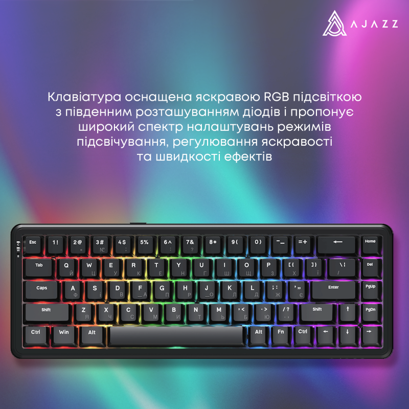 Клавіатура Ajazz AK680 MAX RGB Magnetic Switches (AK680-WM-BA) Black