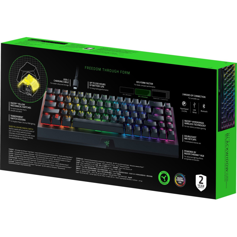 Клавіатура RAZER BlackWidow V3 Mini Hyperspeed, Yellow Switch RU (RZ03-03890700-R3R1)