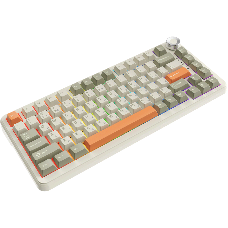 Клавіатура Ajazz AK820MAX RGB Flying Fish Switch Wireless (AK820MAX-FF-R) Beige