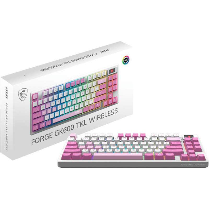 Клавіатура MSI FORGE GK600 TKL W VIOLET UA (S11-43UAQ01-HH9)