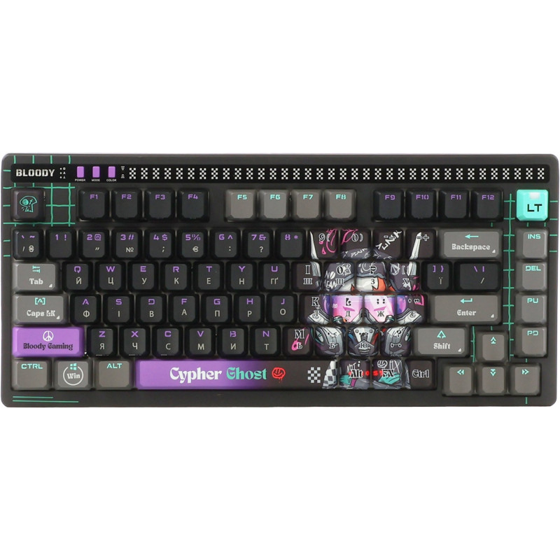 Клавіатура A4Tech Bloody AT75 Alpha Optical Switch Cypher Ghost RGB USB Black