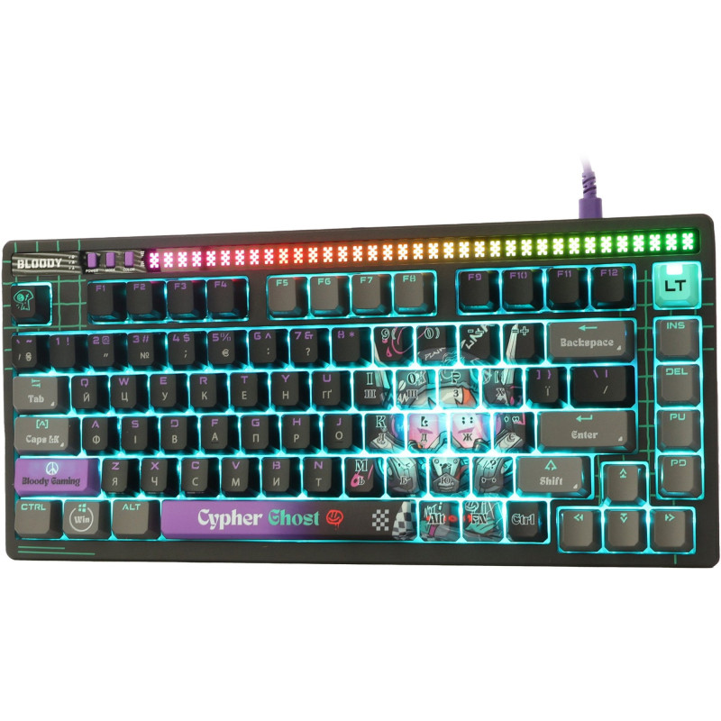 Клавіатура A4Tech Bloody AT75 Alpha Optical Switch Cypher Ghost RGB USB Black