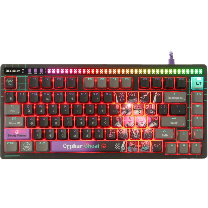 Клавіатура A4Tech Bloody AT75 Alpha Optical Switch Cypher Ghost RGB USB Black