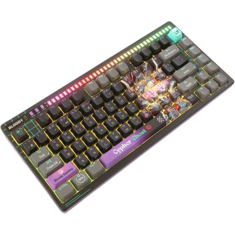 Клавіатура A4Tech Bloody AT75 Alpha Optical Switch Cypher Ghost RGB USB Black