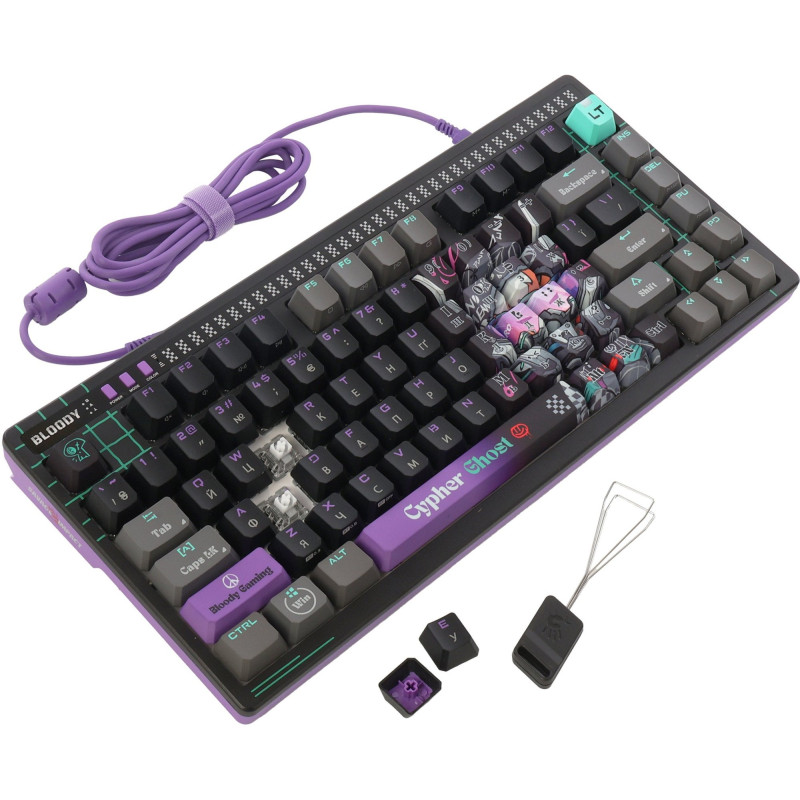 Клавіатура A4Tech Bloody AT75 Alpha Optical Switch Cypher Ghost RGB USB Black