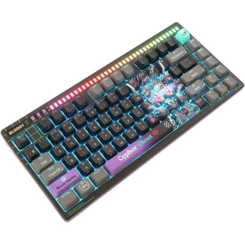 Клавіатура A4Tech Bloody AT75 Alpha Optical Switch Cypher Ghost RGB USB Black