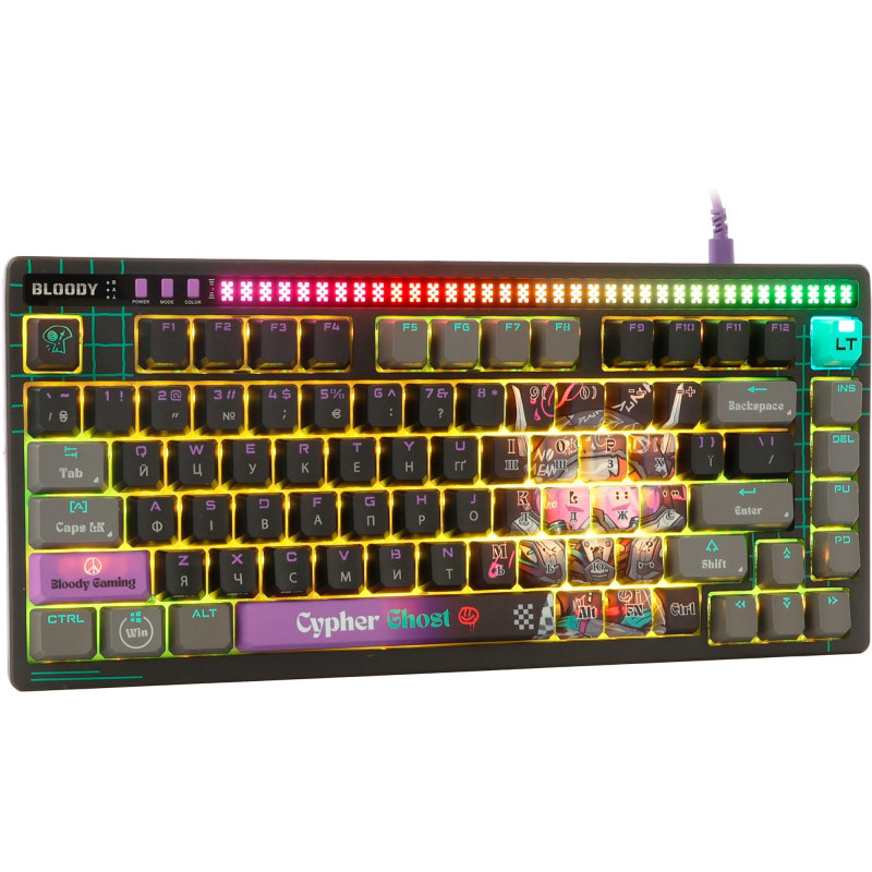 Клавіатура A4Tech Bloody AT75 Alpha Optical Switch Cypher Ghost RGB USB Black