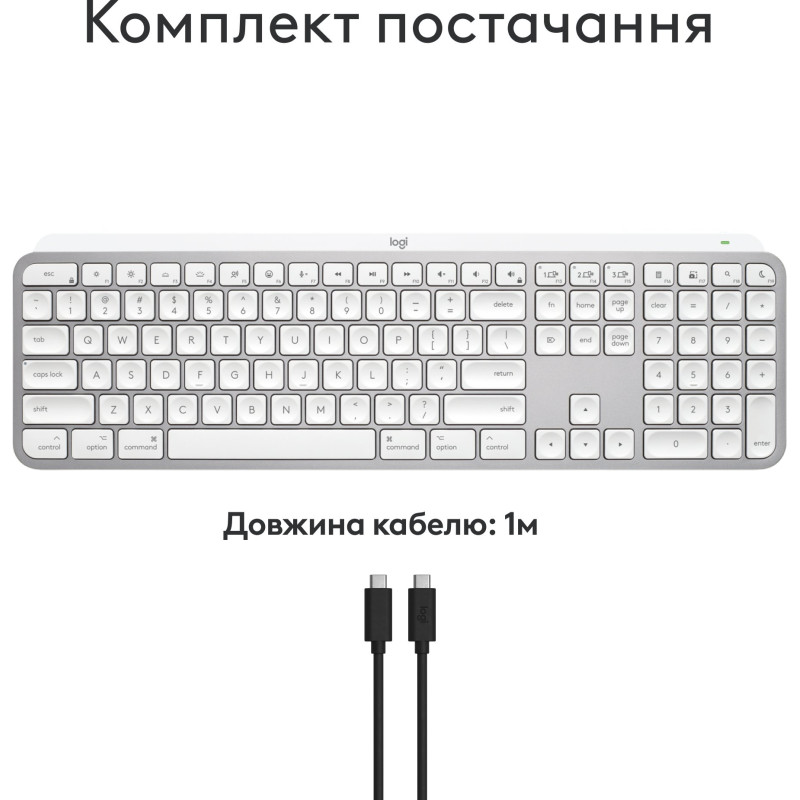 Клавіатура Logitech MX Keys S для Mac Pale Grey (920-011638)