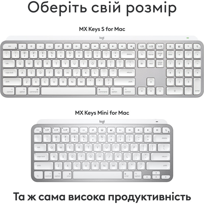 Клавіатура Logitech MX Keys S для Mac Pale Grey (920-011638)