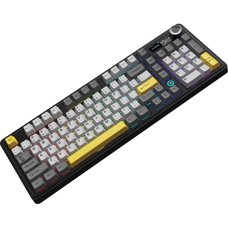 Клавіатура Ajazz AK980 RGB Clear Sky Switch Wireless (AK980-CS-BGY) Black/Gray/Yellow