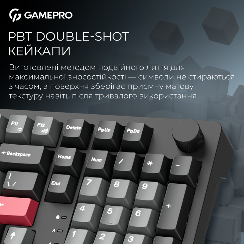 Бездротова клавіатура GamePro Asgard Drakkar Keychron Super Red Switch Black (MK305BK)